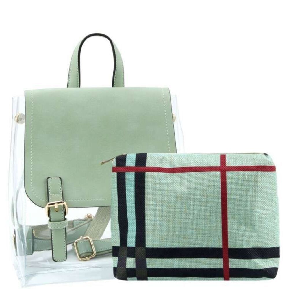 Women Converible Backpack Travel Plaid Print Girls Backpacks For Teenage Summer